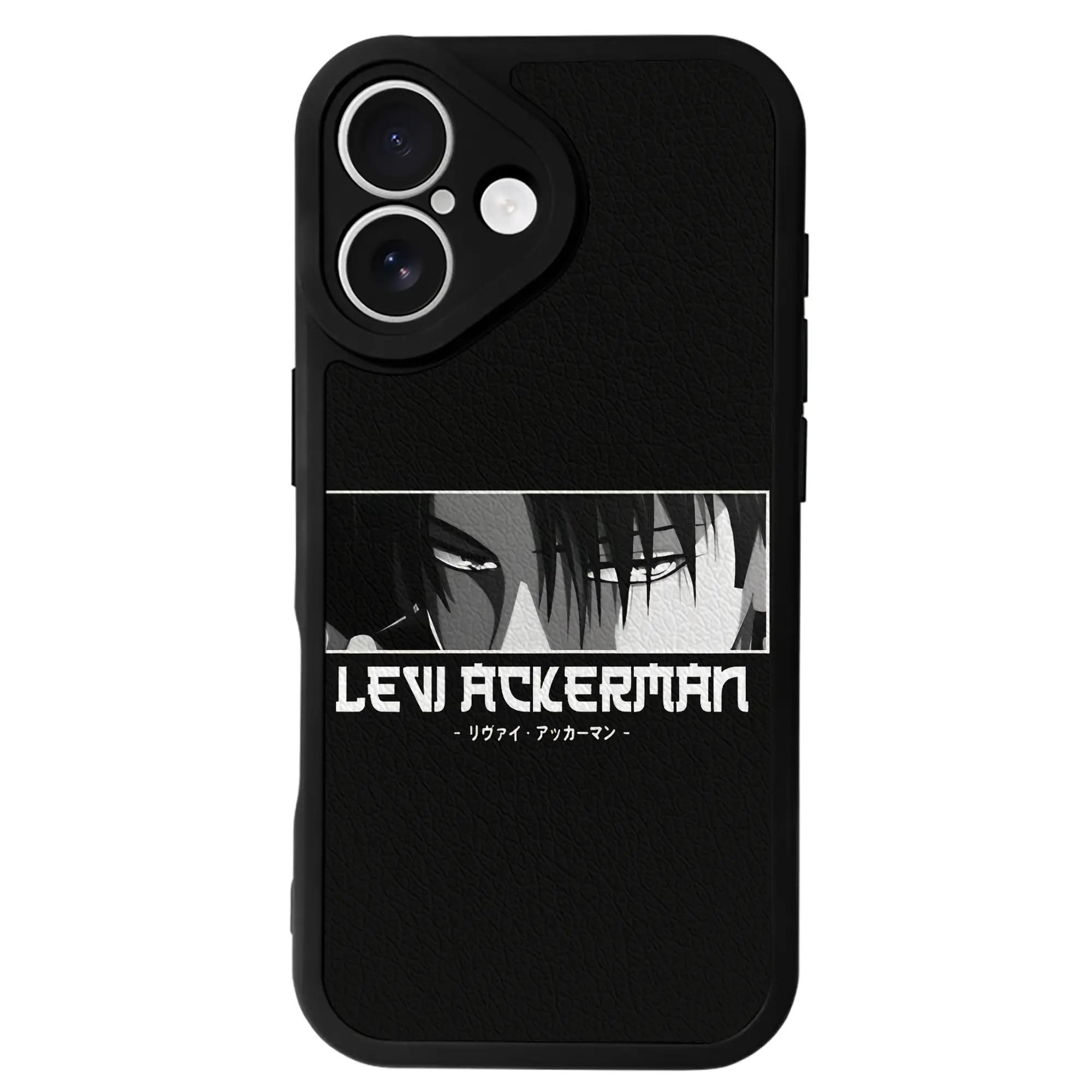 進撃の巨人 グッズ リヴァイ・アッカーマン - IPhone 16シリーズ対応 ・ シリコンスマホケース ・ レザー調 ・ 高精度フィット ・ 耐衝撃 ・ ワイヤレス充電対応 ・ 精密カット